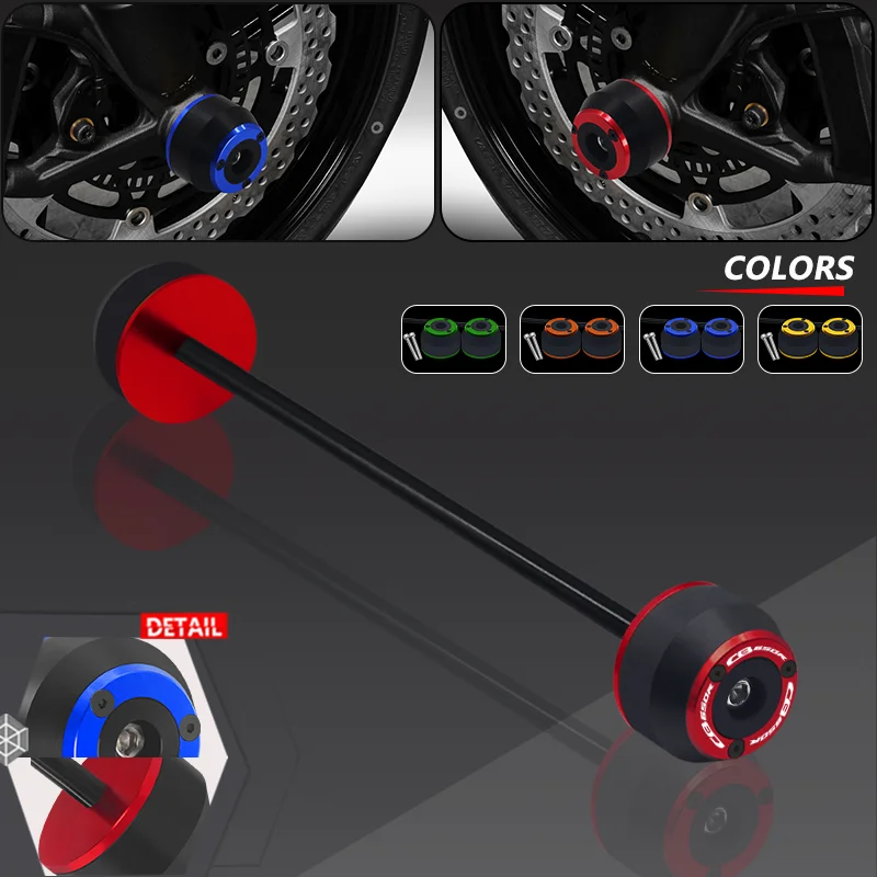 

For Honda CB650R CB 650R 2014-2021 2022 2023 Front Axle Fork Crash Sliders Cap Motorcycle Wheel Protector Pad cb650r LOGO