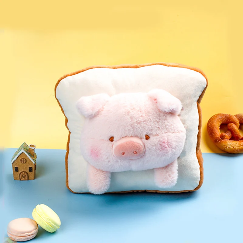 

Cute Toast Bread Plush Pillow Quilt Creative Plush Food Cartoon Animal Plush Bed Sofa Pillow Gift for Kid Air Conditioner Quilt
