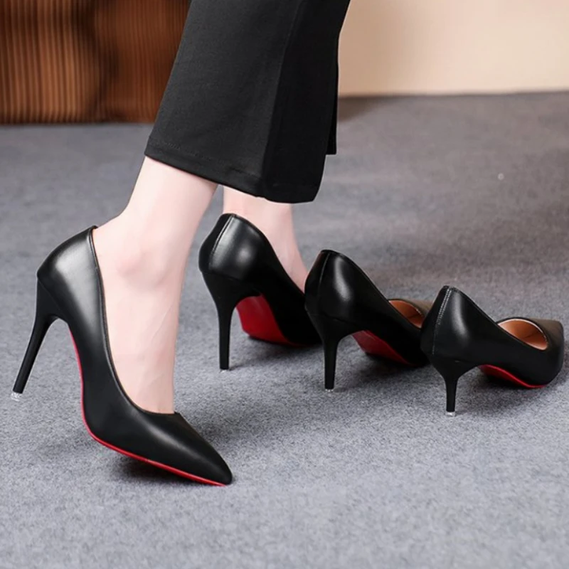Женские туфли-лодочки на шпильке 6/8/10 см с красной подошвой