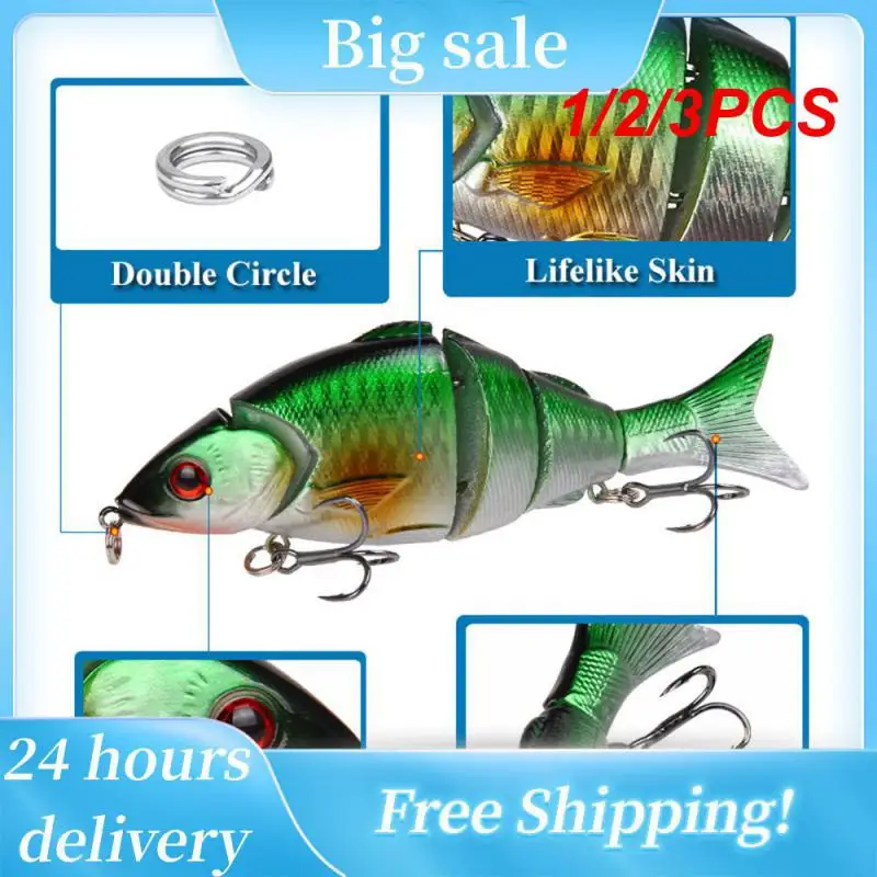 

1/2/3PCS Fishing 12.5cm 21.3g Five-section Fishing Lure Jointed Hard Artificial Bait For Three Times Strengthened Blood Groove