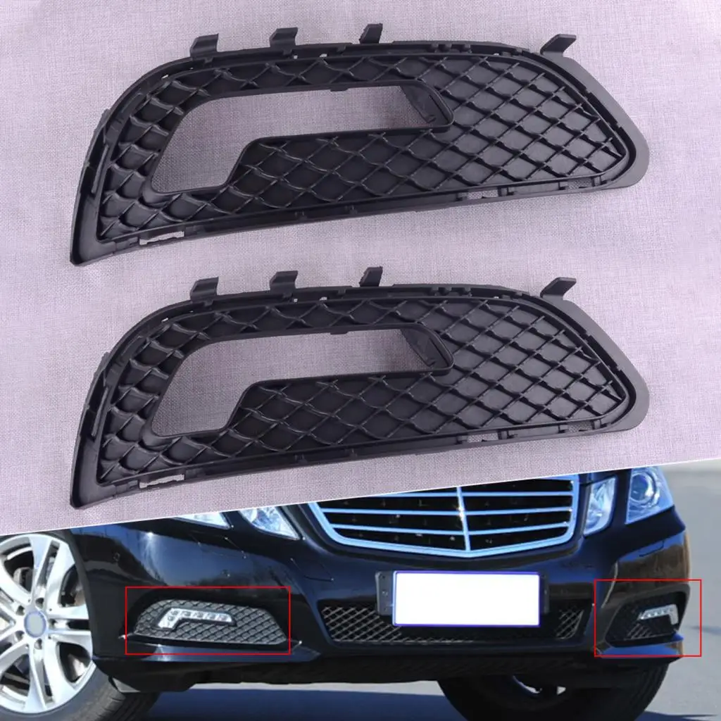 

2pcs/set Front Bumper Fog Light Grille Cover Black Plastic Fit for Mercedes Benz E Class W212 2009-2013 A2128851323 A2128851423