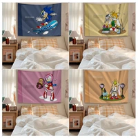 bandai sonic the hedgehog wall tapestry for living room home dorm decor cheap hippie wall hanging