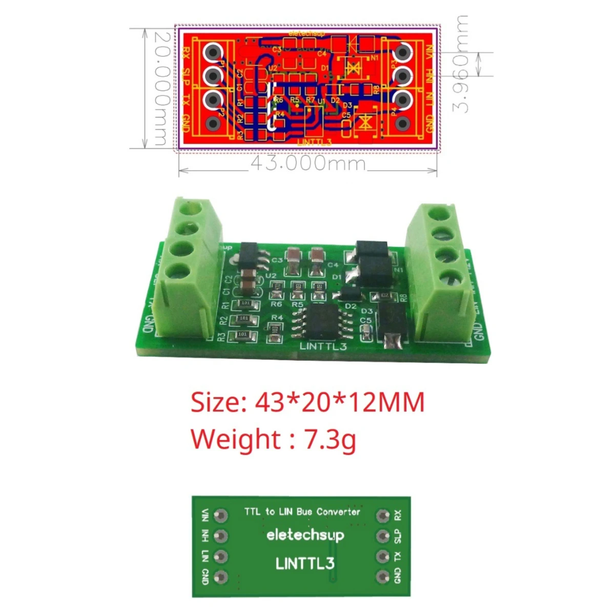 20KBD UART TTL232 RS485 K-line анализатор данных Can LIN 2 1/трансивер SAE J2602 модуль шины контроллер