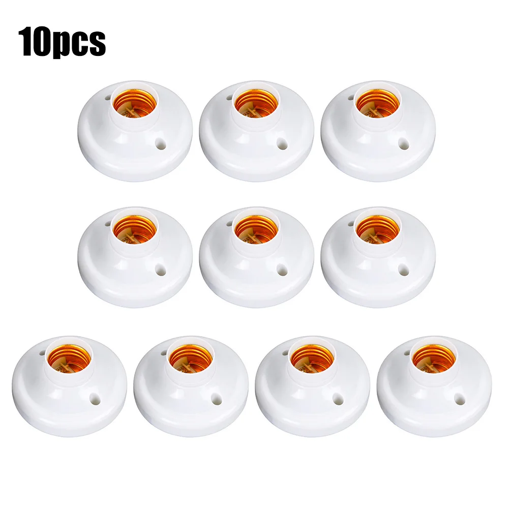 10pcs E27 Light Bulb Pendants Lamp Holder Screw Cap Sockets 250V Round Fixing Base Converter Hot Sell Lighting Accessories