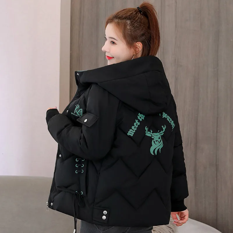 2021 New Women Parkas Winter Coat Hooded Thicken Warm Down Cotton Jacket Loose Parka Cotton Padded Jackets Outwear Plus Size 2XL