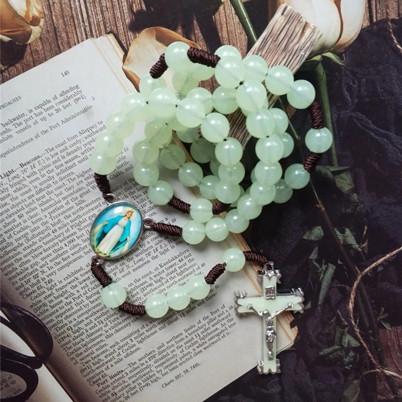 

Green Beads Rosary Necklace, Acrylic Beads Strand Jewery, Great for Women or Girls Perfect for First Christian Drop Shipping