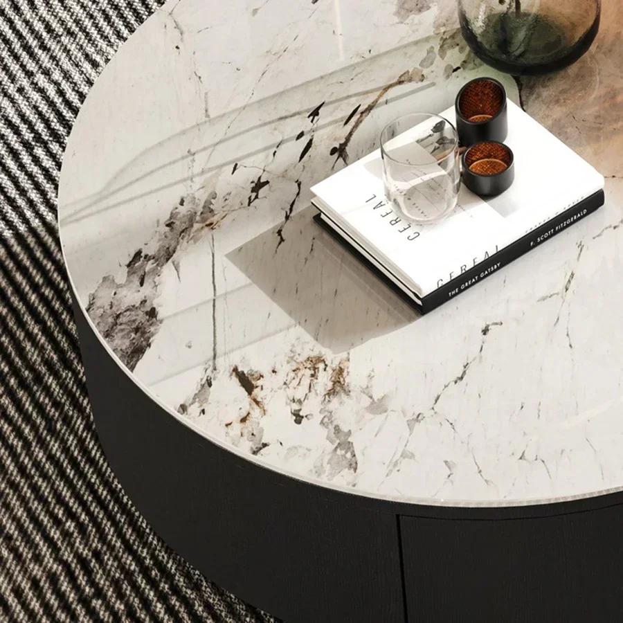 Металлические круглые ультранизкие промышленные глянцевые столы вверх и вниз