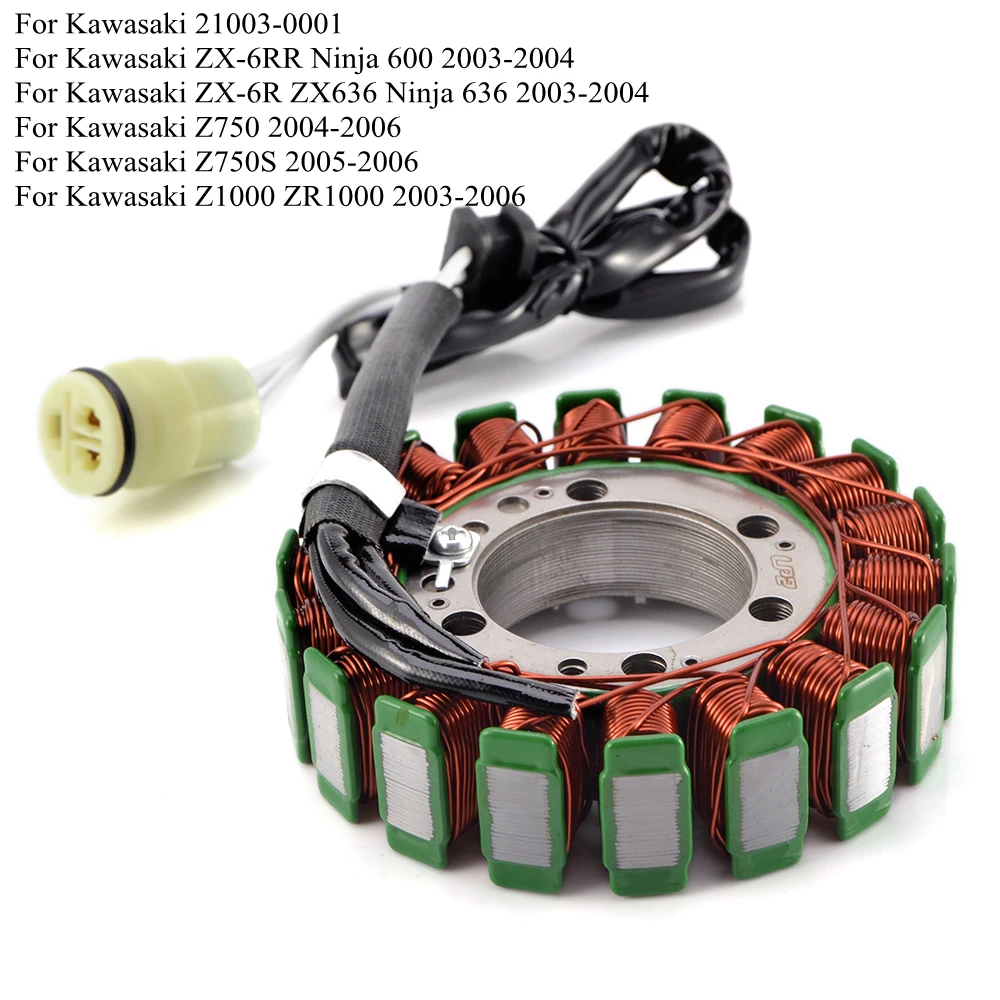 

Катушка статора генератора двигателя для Kawasaki Z1000 ZR1000 2003-2006 Z750 2004 2005 2006 Z750S 2005-2006 Z 1000 750 750S 21003-0001