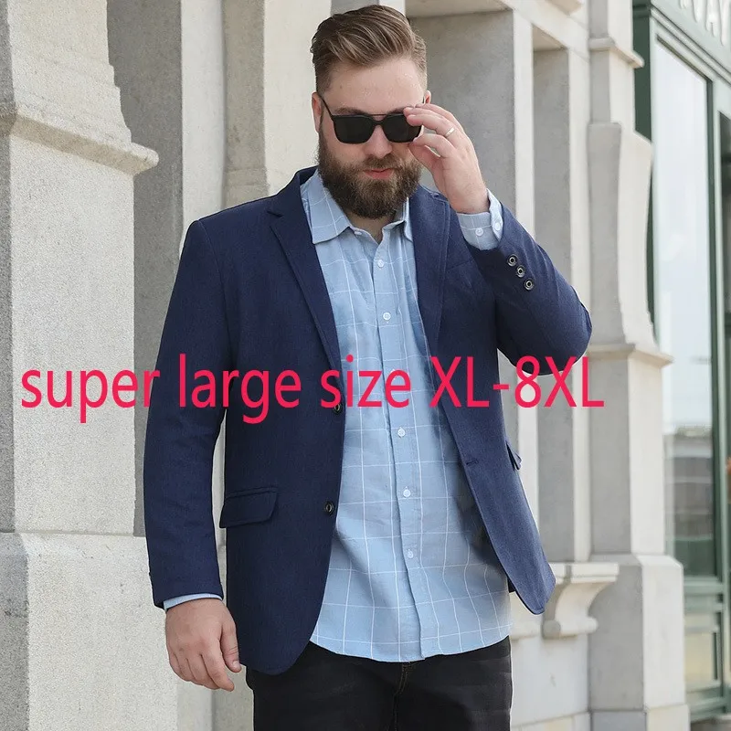 

New Arrival Suepr Large Men Casual Suit Autumn Coat Handsome Young Single Breasted Blazers Men Suits Plus Size XL-5XL6XL 7XL 8XL
