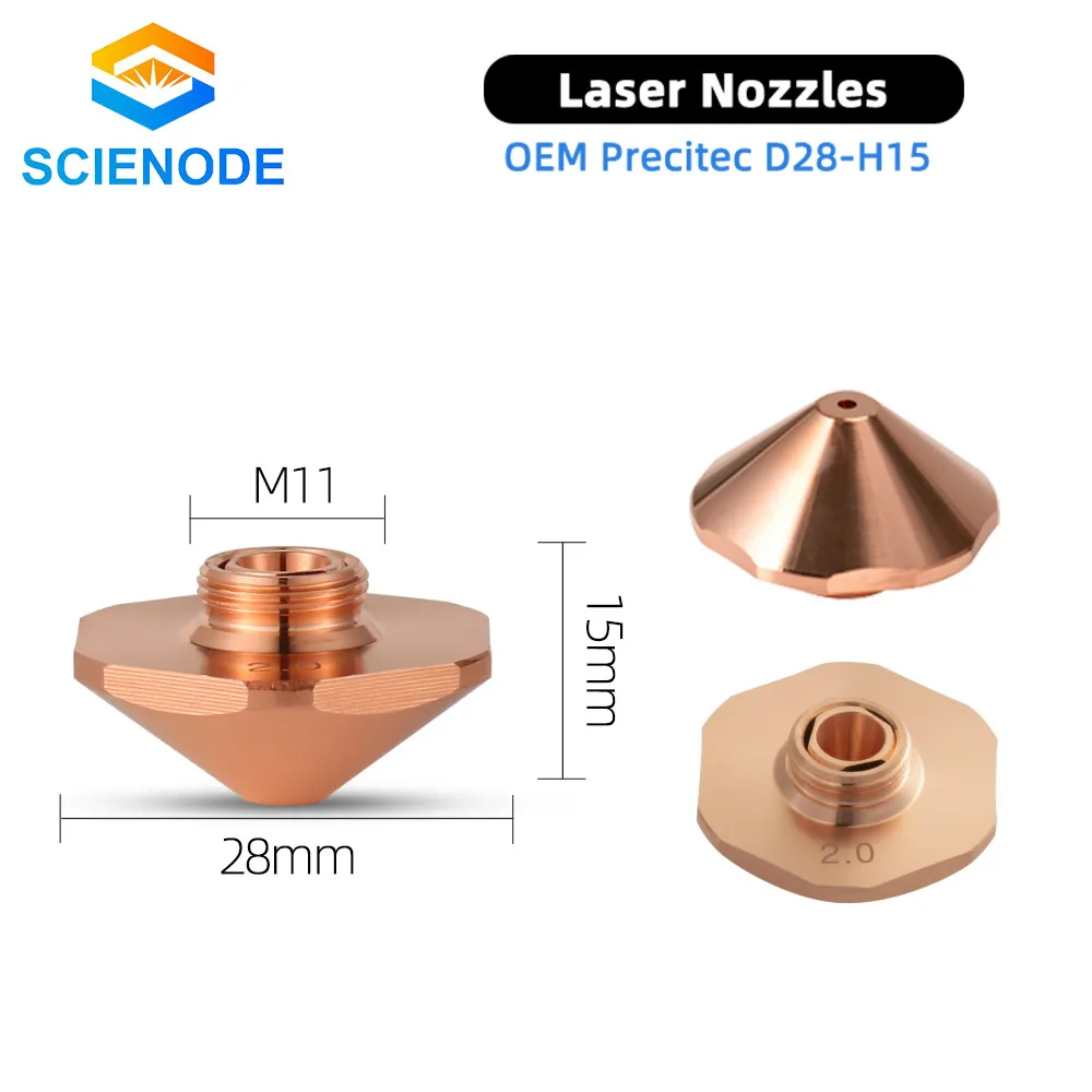 Scienode Bodor лазерные сопла диаметром 28 мм однослойные H15 M11 Калибр 0 8-4 для