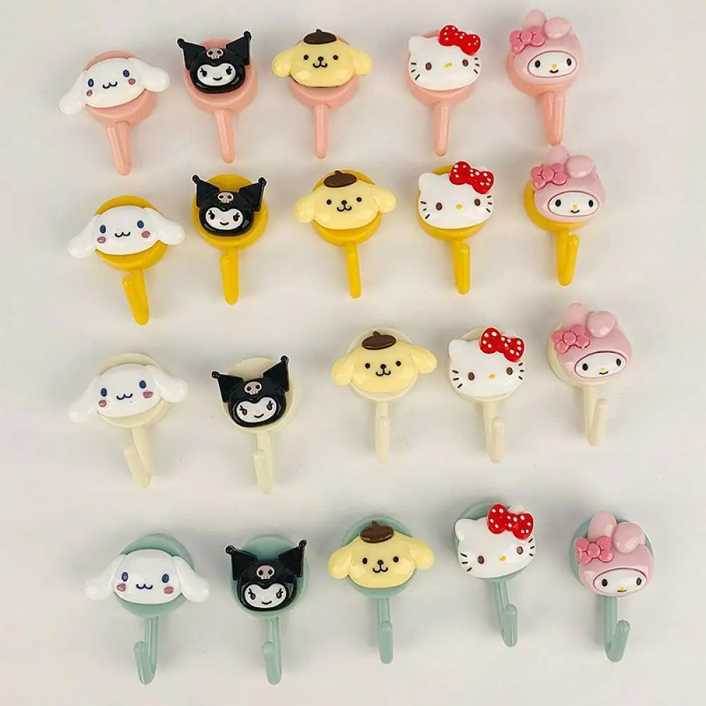 

Крючок на клейкой основе в стиле аниме Sanrioed Hellokitty Melody Cinnamoroll, милый, не пробиваемый, влагостойкий, для ванной комнаты, для студенческого обще...