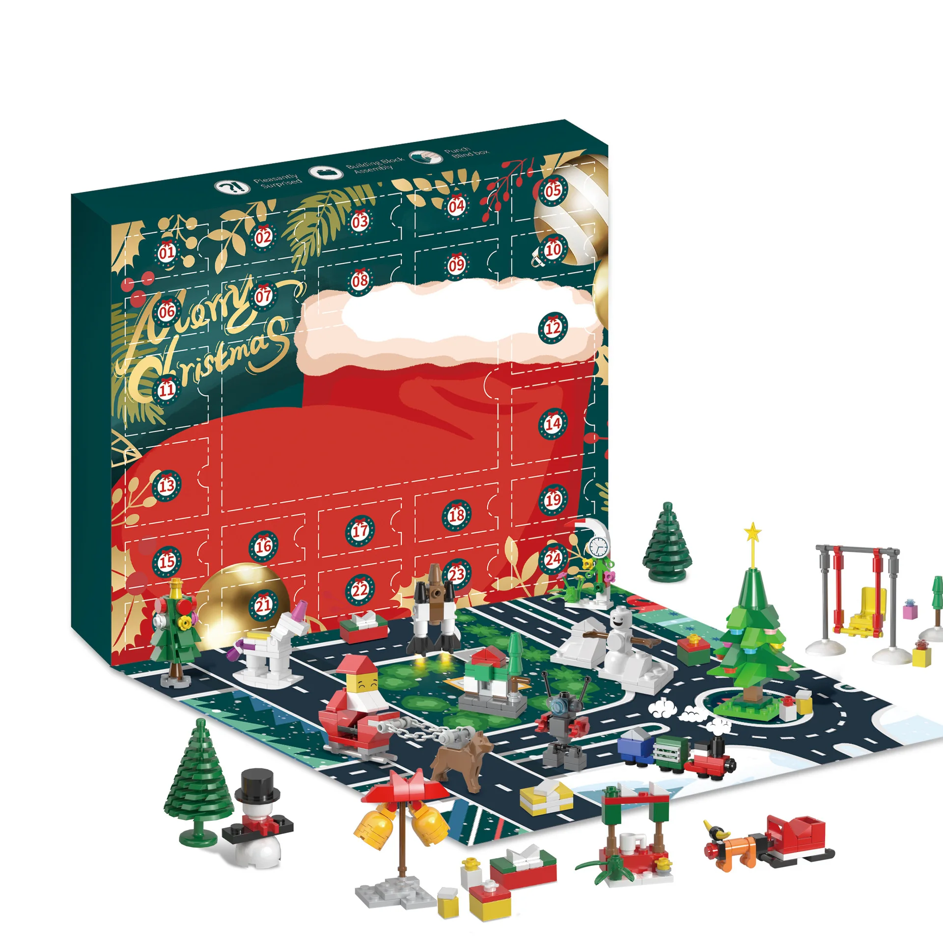 

Christmas Gift Toys 24Pcs Kid Children Advent Calendars Building Blocks Assembled Toys for Children Christmas Surprise Toy