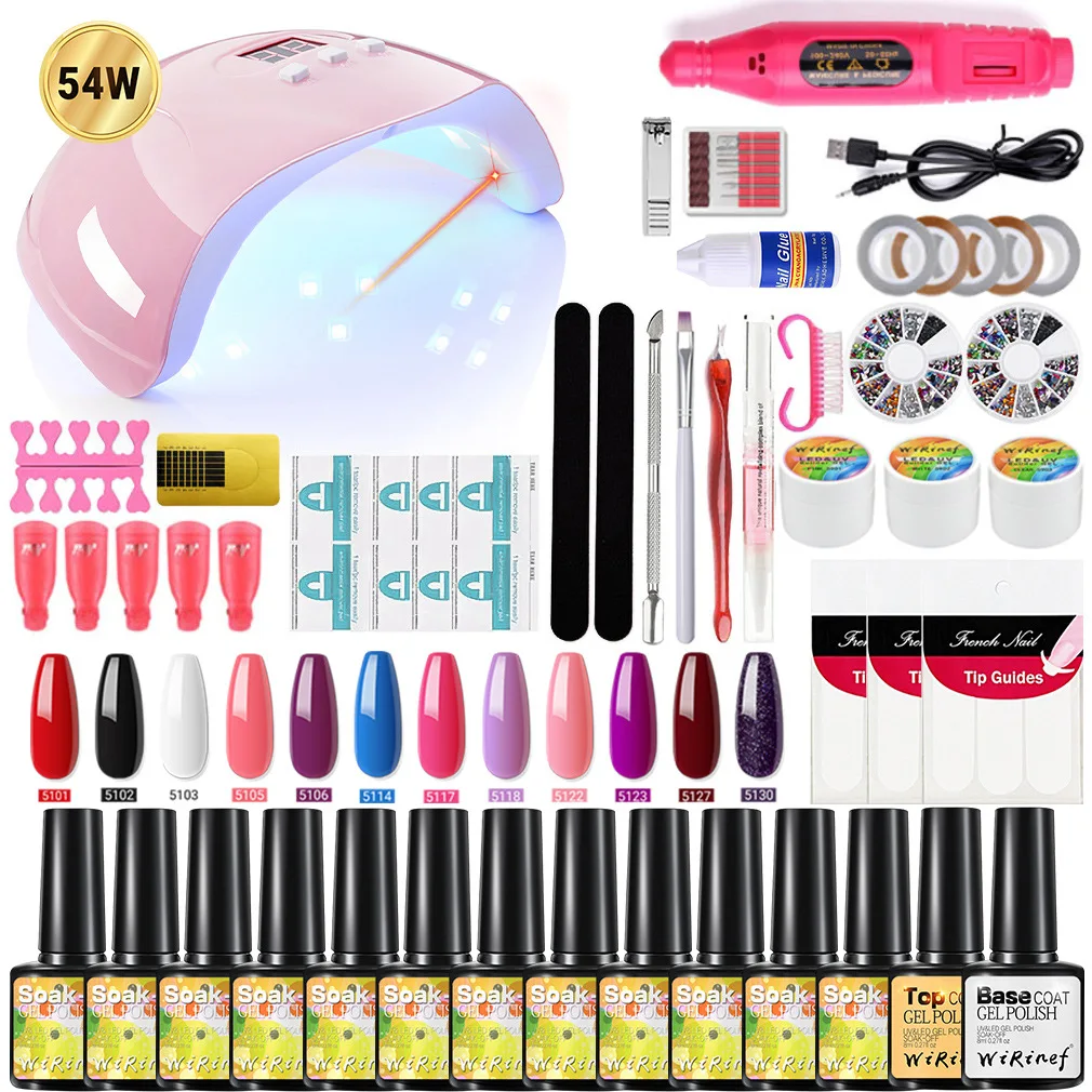 

Nail Set UV Nail Lamp Nail Drying and Electric Nail Drill Gel Polish Kit Quick Building Nail Gel Extension Polygels Nail Art Kit