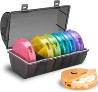 Pill Organizer 2 Times a Day, Weekly Pill Container Case for Travel with Moisture-Proof Design, Organizer for Vitamin Supplement