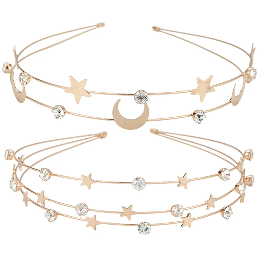 2 шт. ободок для волос со звездой и луной свадебный декор милые аксессуары женщин