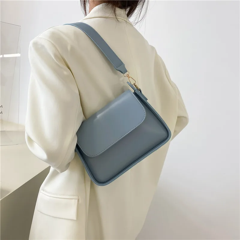 Luxury Crossbody PU Leather Solid Color Shoulder Bags For Women Satchels Hot Clutch Small Handbag Purse For Female Totes