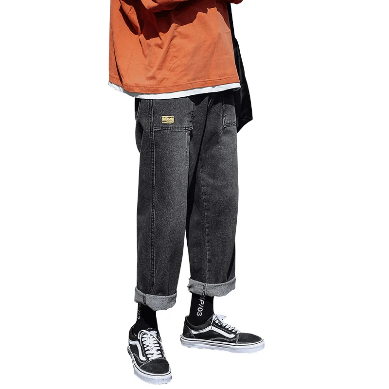 Autumn Baggy Black Jeans Men Fashion Casual Retro Straight Jeans Men Streetwear Hip Hop Loose Denim Pants Mens Trousers S-3XL