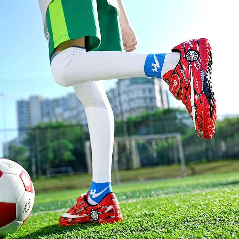 2023 Soccer Shoes Kids Football Shoes TF/FG Cleats Grass Training Sport Footwear Trend Sneaker For Boys Chaussures De Football