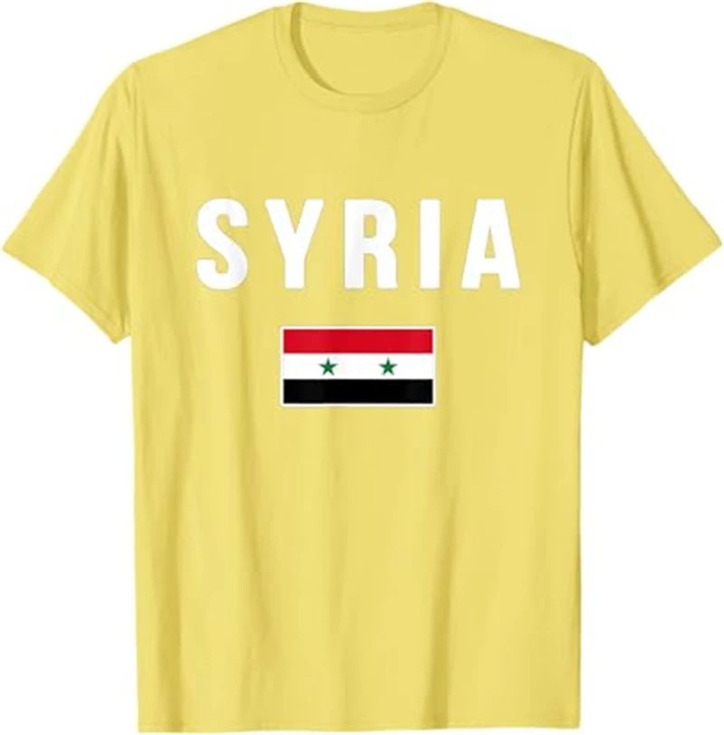 Простые футболки с рисунком флага Сирии модные летние футбольные унисекс 3D