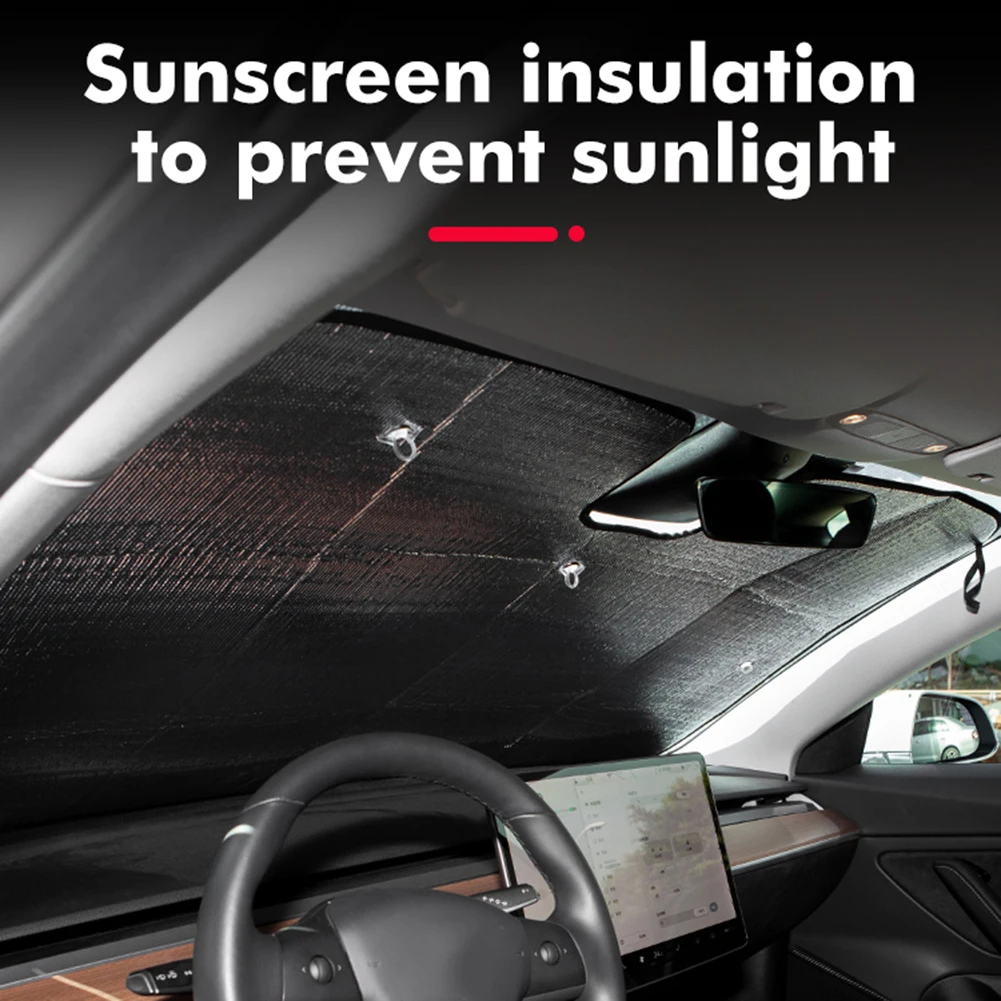 

For Tesla Car Aluminum Film Front Windscreen Sunshade Auto Accessories Windshield Visor Sun Shade Cover for Tesla Model 3
