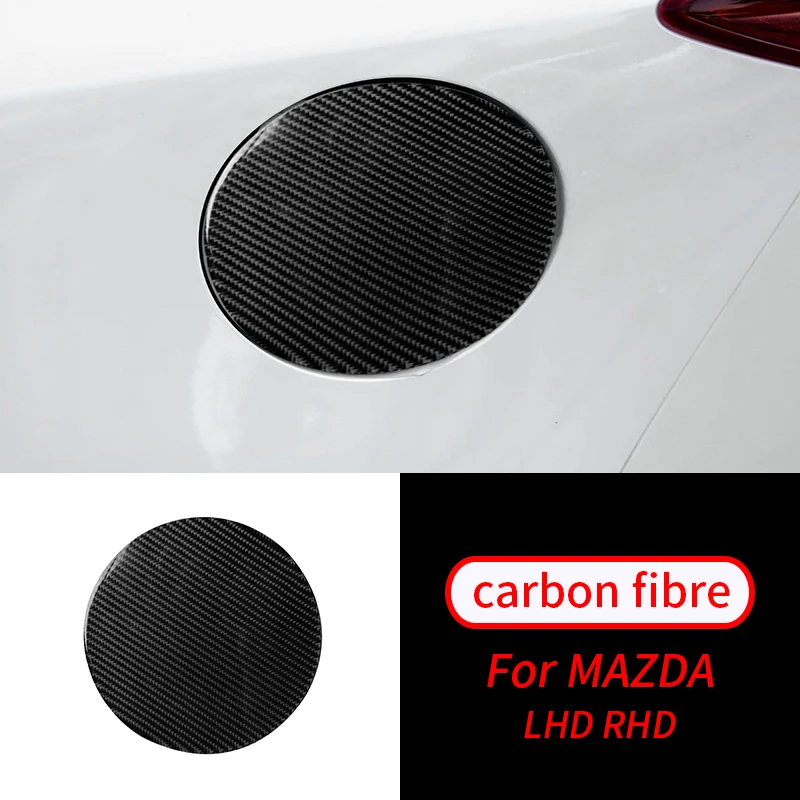 

For Mazda 3 Axela 2013 -2018 1 PCS Real Carbon Fiber Fuel Tank Cap Sticker Cover Trim Car Interior Accessories