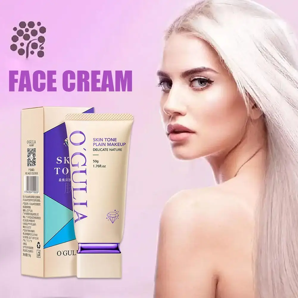 

Soft Focus Toner Cream 50g Cover Spot Acne Print Hydrating Makeup Cream Tone Delicate Ogulia Skin Whitening Girls Natural O0R3