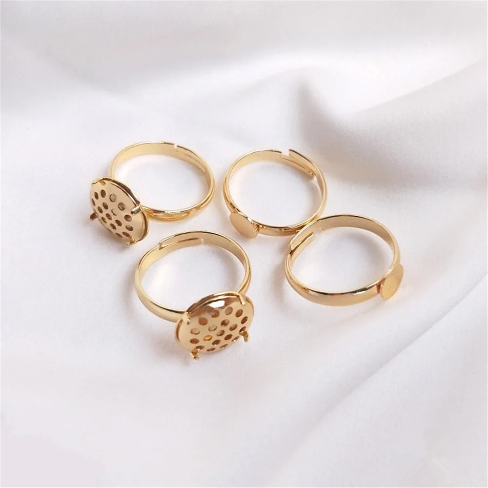 

14K plated gold filled Ring bracket semi-finished accessories Lotus flower shower head net tray bottom bracket handmade DIY
