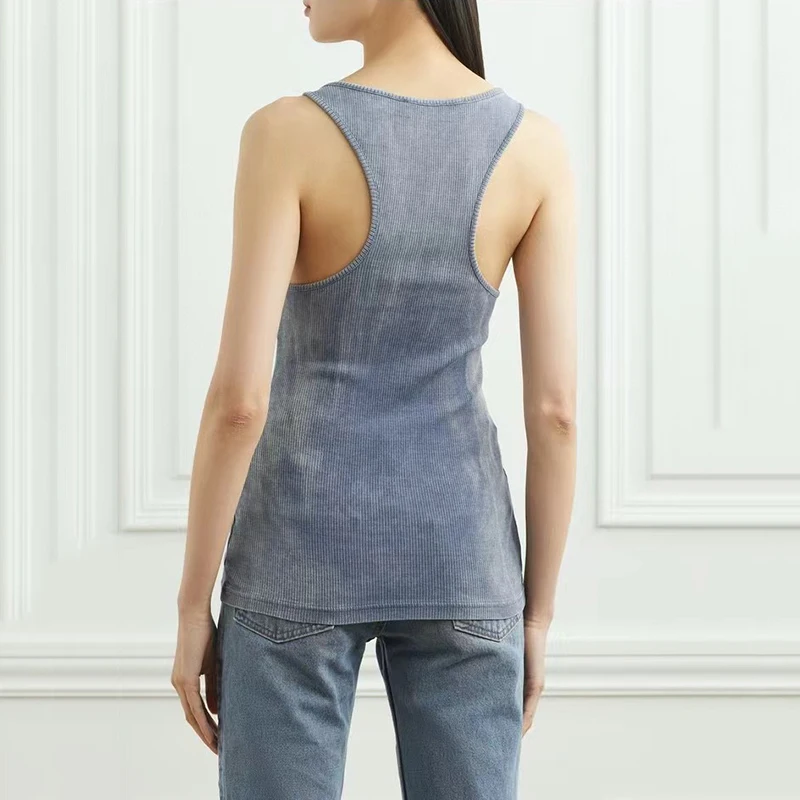 Женский Тонкий Топ-майка прозрачный дизайн в виде лески привлекательный