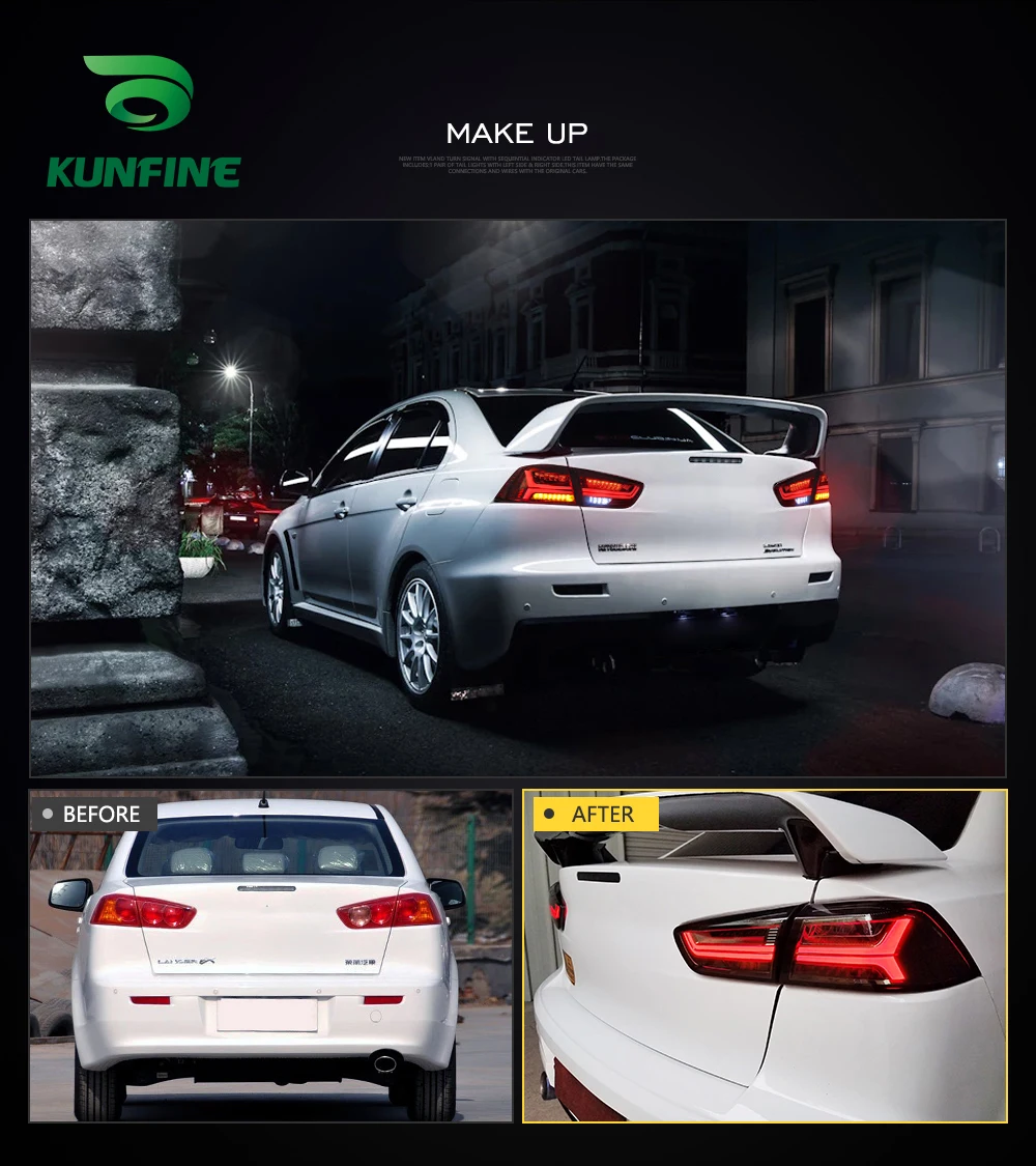 Пара автомобильных задних фонарей в сборе для Mitsubshi Lancer/EVO 2008-2017 светодиодный