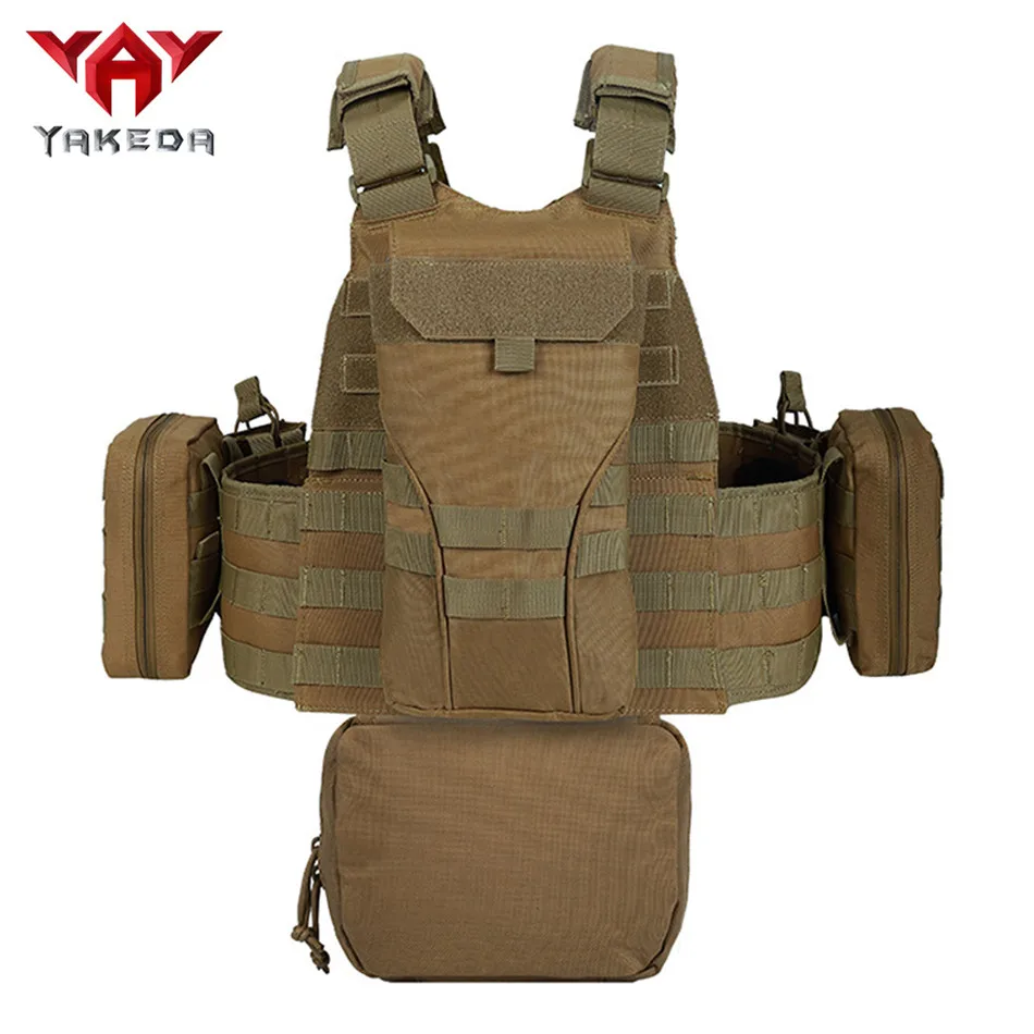 Фото YAKEDA Тактический жилет Plate Carrier 1000D нейлоновый быстросъемный лазерный режущий модульный легкий охотничий жилет CS №3