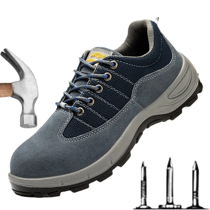 

Anti Smashing and Anti Piercing Steel Head Cow Suede Leather Breathable Light Breathable Safety Shoes Labor Protection Shoes