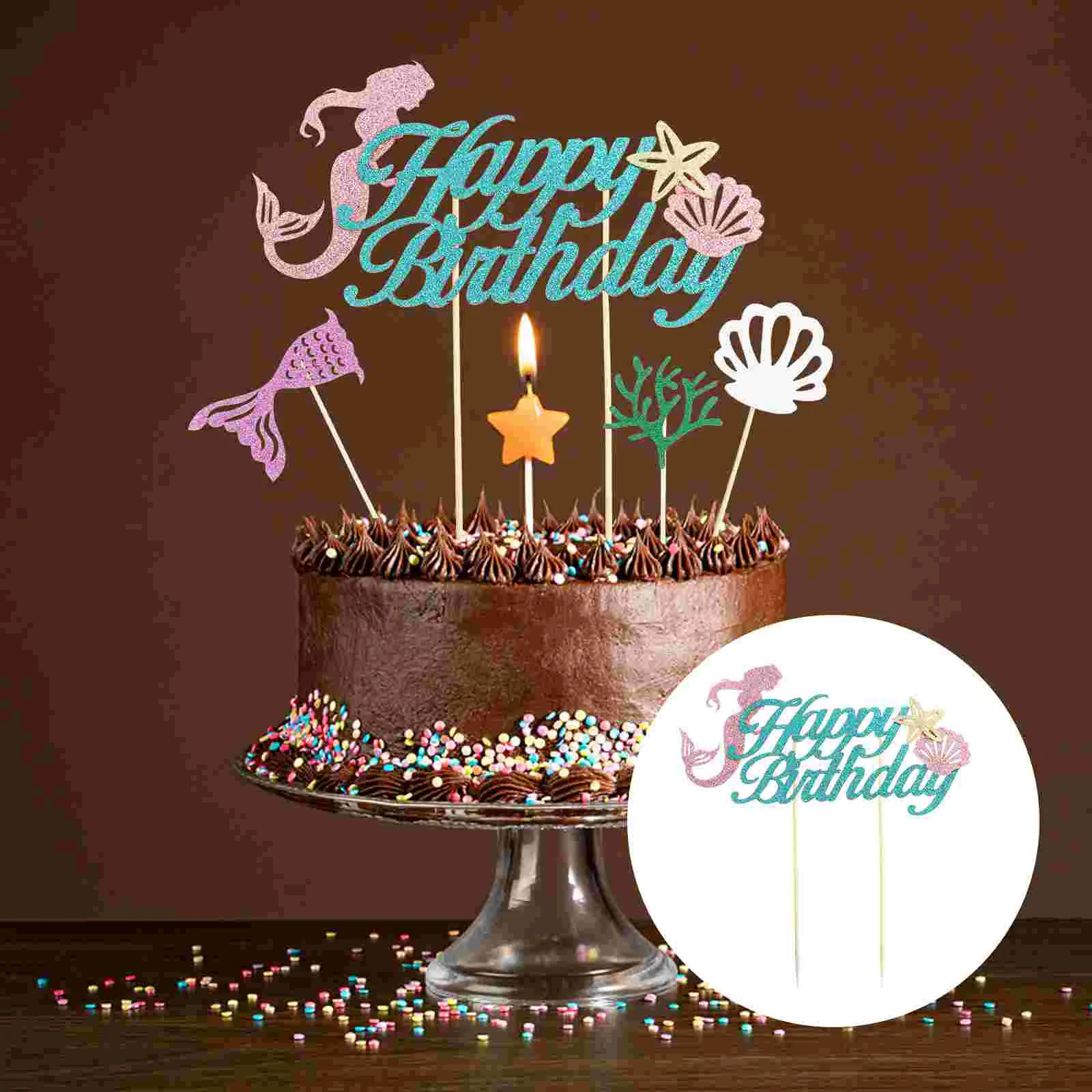 

Sea Partythe Supplies Birthday Cake Mermaid Decorations Diy Cupcake Toppers Decor