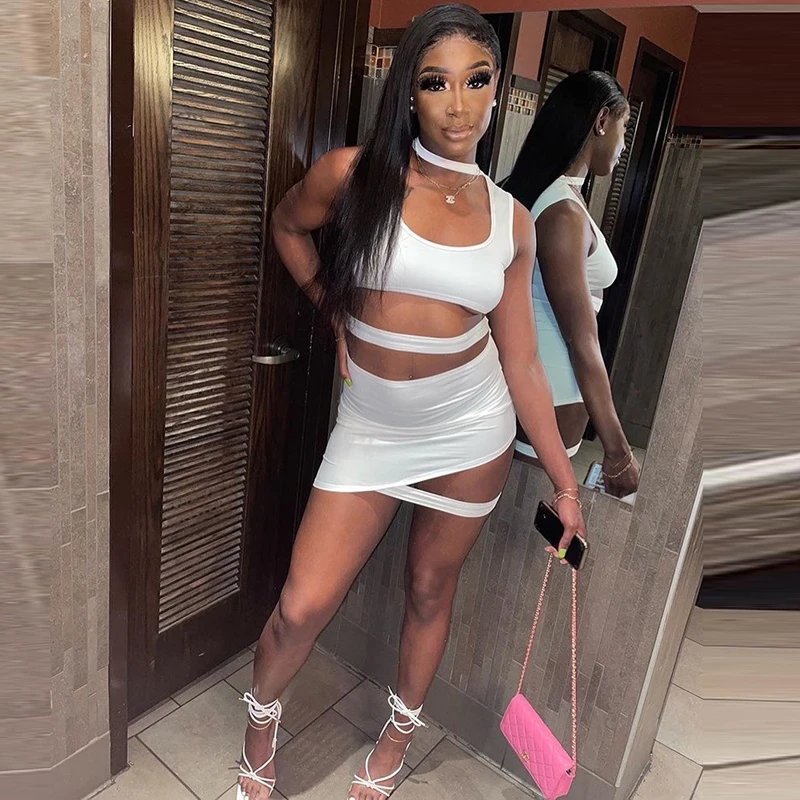 

2022 Summer New Products Sexy Fashion Street Temperament Commuter Personality Backless Hollow Slim Dress Women's Clothing