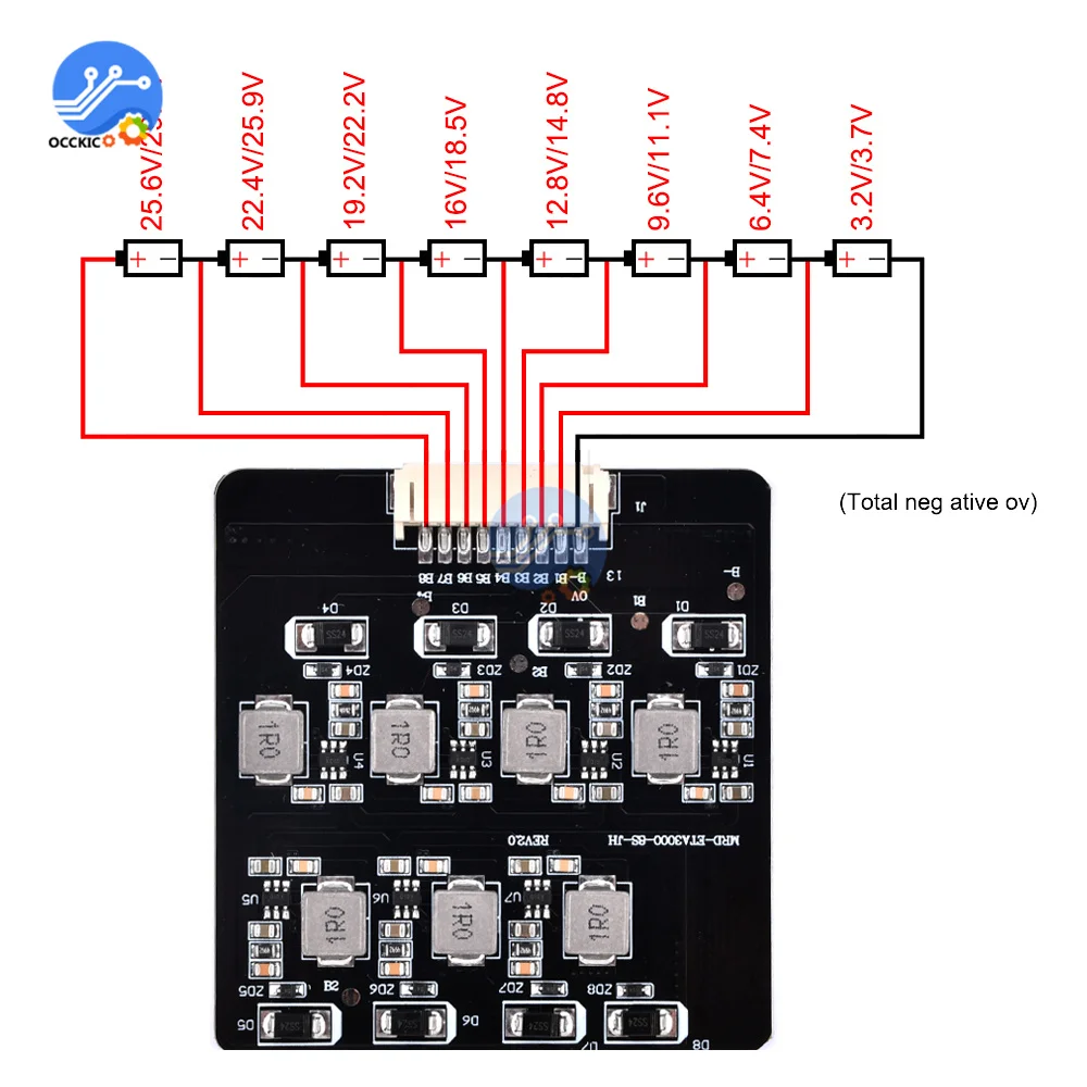 

BMS 2S-8S 1.2A Balance Board Lifepo4 LTO Lithium Battery Active Equalizer Balancer Energy Transfer Board BMS 3S 4S 5S 6S 7S 8S