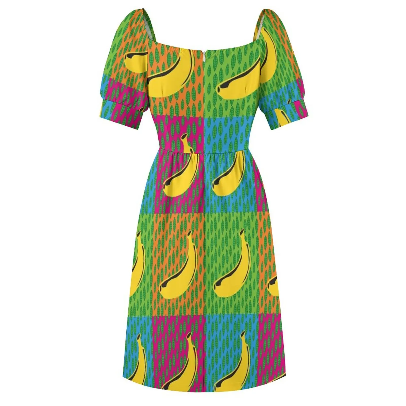 Банановое платье с короткими рукавами элегантное вечернее для женщин одежда 2025