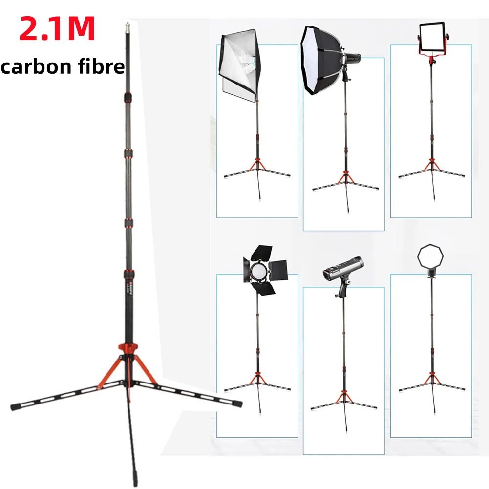 

2.1M Portable Carbon Fiber Mic Tripod Stand For Camera Photography Light Stand Musical Instruments Electric Instrument Parts