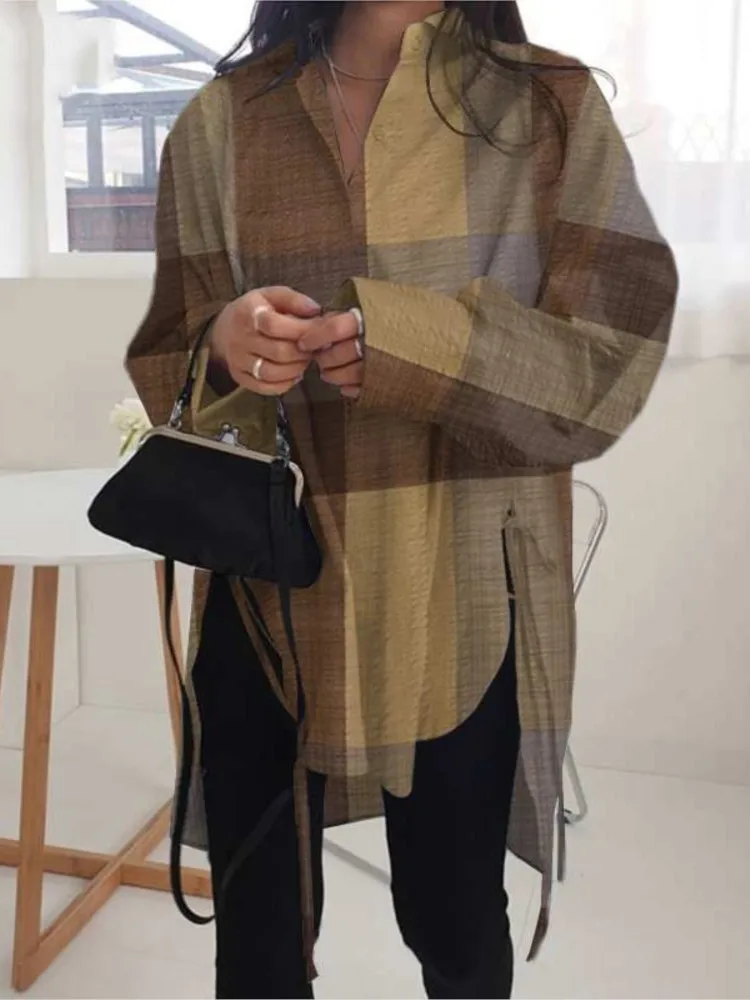 Женская асимметричная рубашка