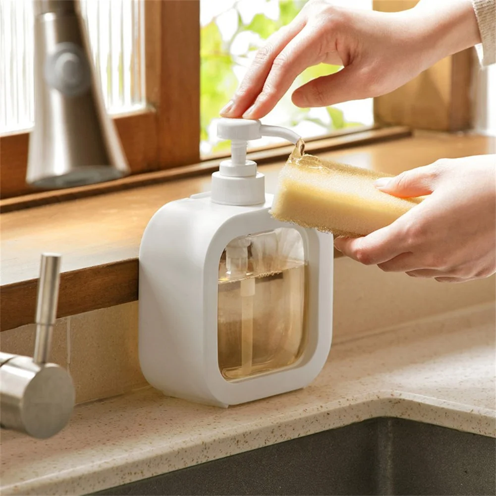 

Kitchen Liquid Soap Dispenser Empty Pump Shampoo Bottle Container Bathroom Shower Gel Laundry Liquid Storage 500Ml
