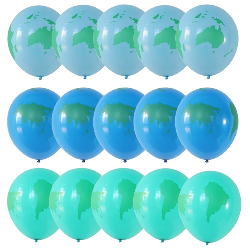 

10/20pcs 12inch Earth Day Latex Balloon Blue Map Theme Birthday Party Wandering Space Planet Wedding Decor Balloon Supplies