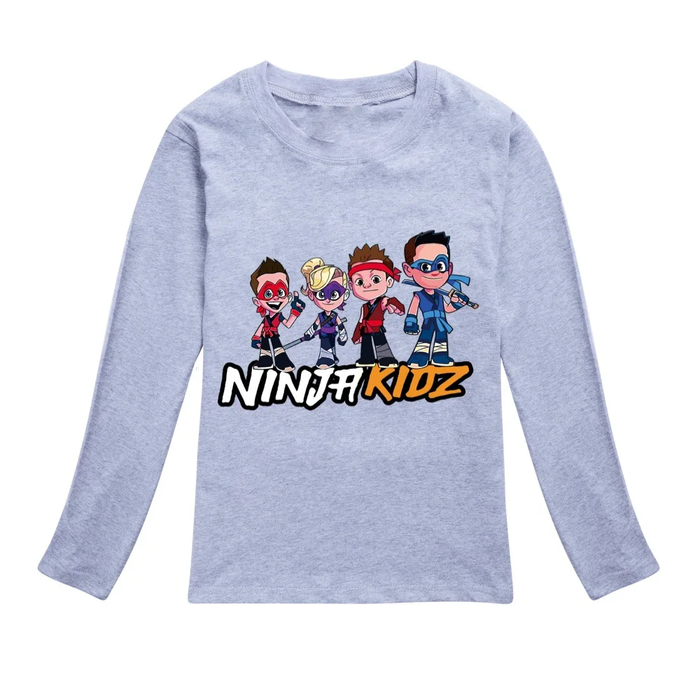 Фото Футболка с принтом Game NINJA KIDZ для маленьких мальчиков, мода 2024, осенние детские футболки с длинными рукавами, хлопковая детская одежда с героями мультфильмов, топы, футболки №1
