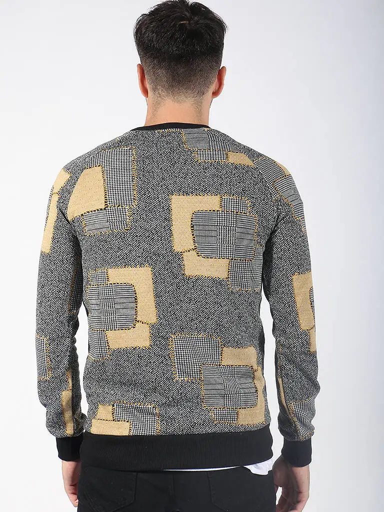 

Crew Neck Yellow-Gray Mens Sweatshirt