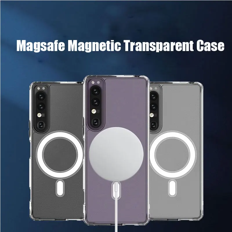 Для Magsafe Магнитная прозрачная фотография для Sony Xperial 1 IV 1 III 1 II Беспроводная зарядка акриловый противоударный чехол XQCT54 чехол для телефона