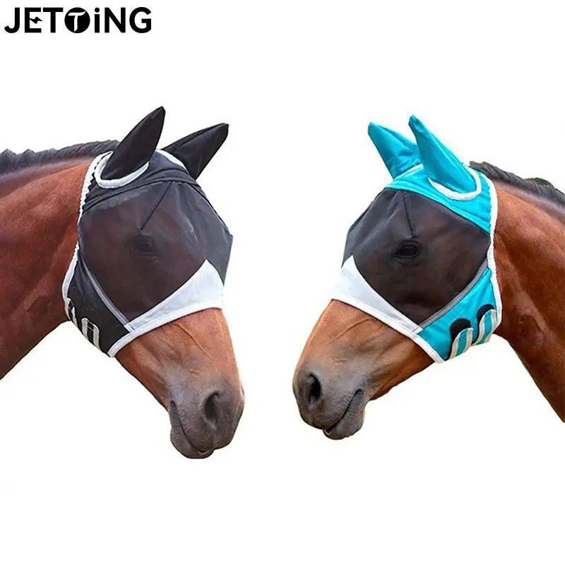 

1 шт., сетчатая воздухопроницаемая противомоскитная маска для лошадей, 2 размера