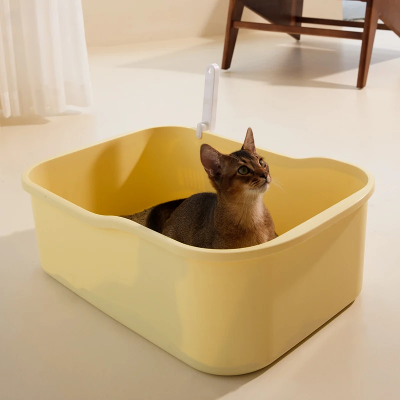 

Toilet Sandbox Cat Bedpans Openness Big Training Outdoor Cat Bedpans Indoor Clean Box Areneros Para Gato Pet Products QF50CB