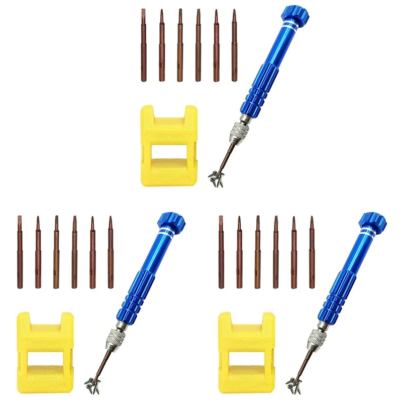 GTBL 3X Магнитный набор крошечных отверток 6 в 1 маленьких Идеальные мини-винты для