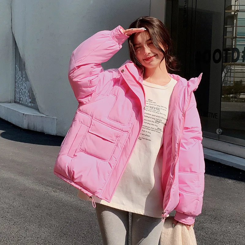 2022 Autumn Winter Coat Thickened Short Cotton Jacket New Loose Cotton-padded Jacket Fashion Down Cotton Women