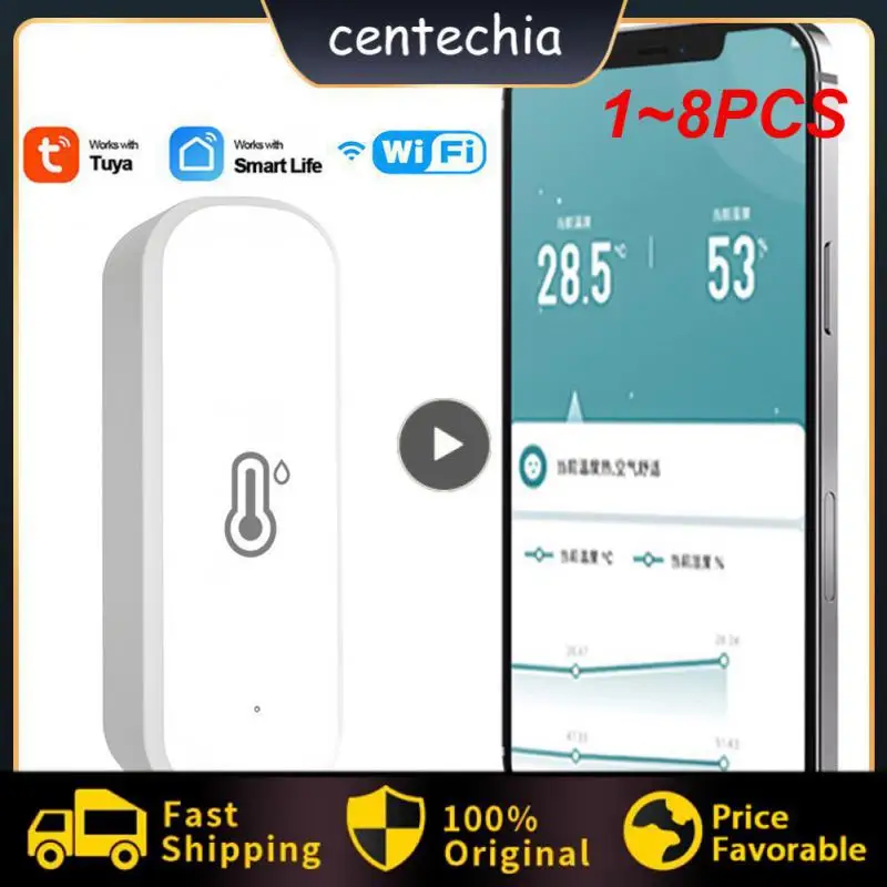 

Умный датчик влажности и температуры Tuya Wi-Fi/ZigBee, 1-8 шт., работает с Alexa и Google Assistant