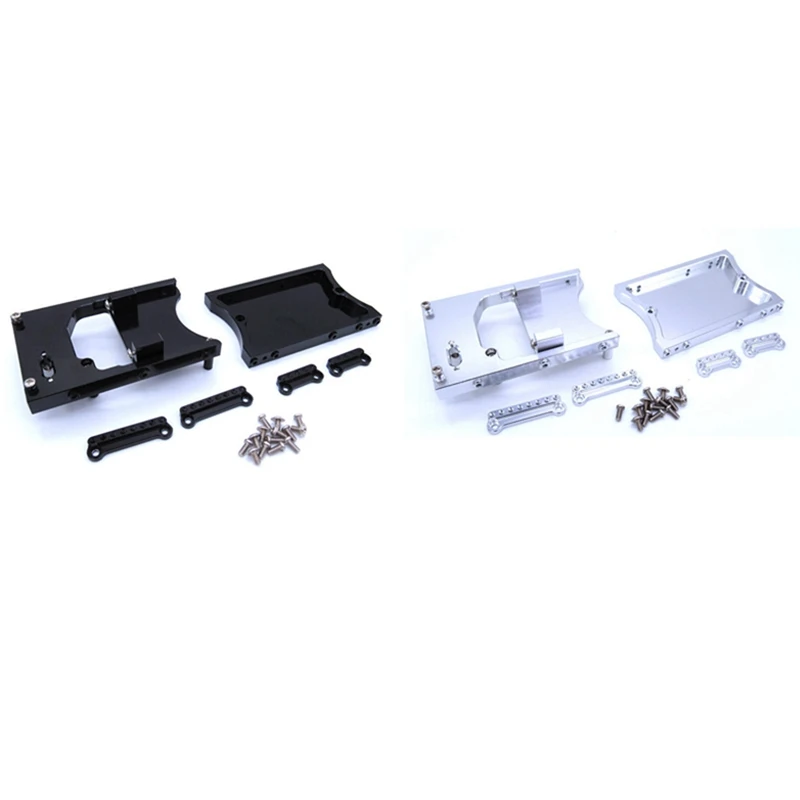 

2 Set Metal Steering Servo Fixed Mount Bracket Beam For MN D90 D91 D96 D99 MN90 MN99S 1/12 RC Car,Black & Silver