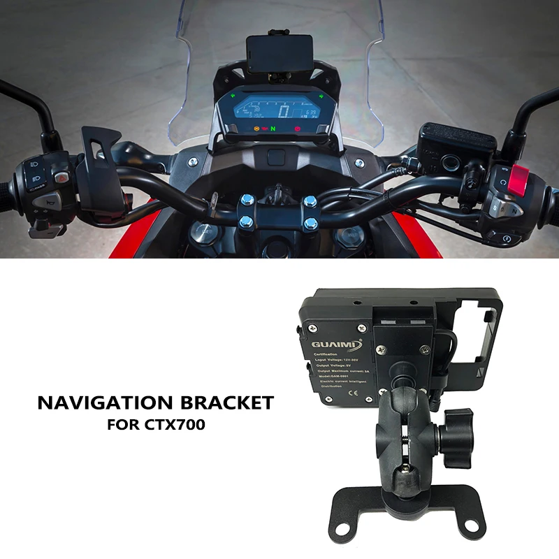 For HONDA CTX700 CTX 700 2014 2015 2016 2017 Motorcycle Front Phone Stand Holder Smartphone Phone GPS Navigaton Plate Bracket