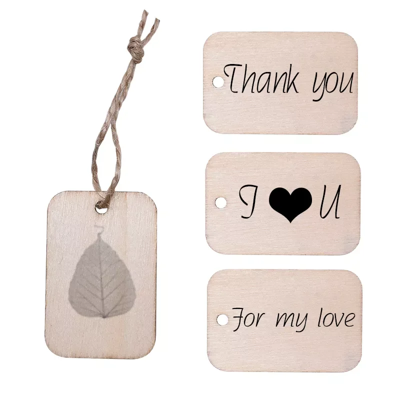 

New Unfinished Nature Wood Slice Gift Tags Blank Wooden Hanging Label With Rope for Wedding Birthday Party Decor DIY Bookmark Cr